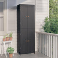 Armadio Rantry da giardino in rattan PE 59 40 180 cm armadietti e armadi portaoggetti x x nero
