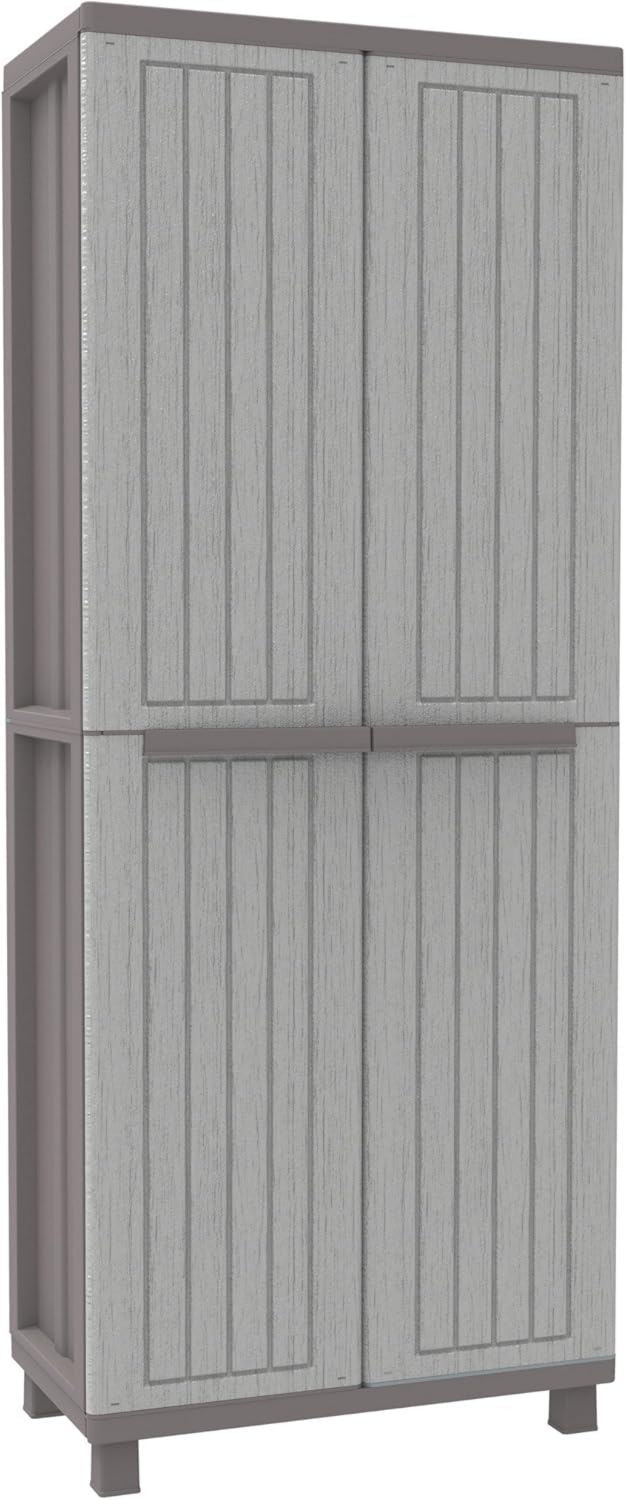 Armadio Jwood 368 da Esterno Interno 2 Ante Portascope con Scaffalino Interno a 4 Ripiani. Materiale Plastica cm Dimensioni 68 x 37 5 x 170