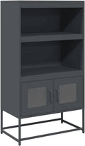 vidaXL Hoge kast 68x39x123 cm Staal antracietkleurig