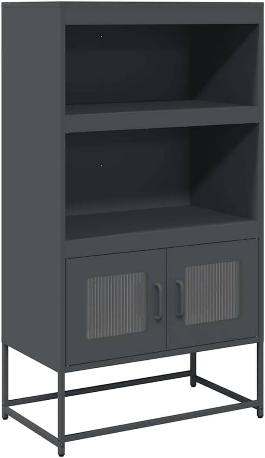 vidaXL Hoge kast 68x39x123 cm Staal antracietkleurig