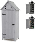 Armadio Relaxdays da Giardino Tetto Resistente alle intemperie 3 Ripiani HxLxP 179 77 x Legno